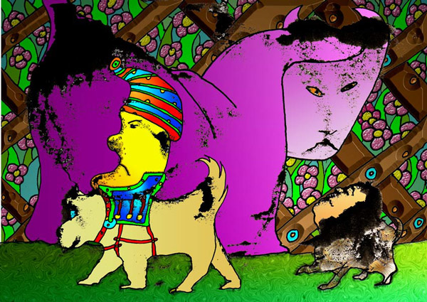 Wieso Moondog heut mit seinem Herrchen durch die Gärten reitet